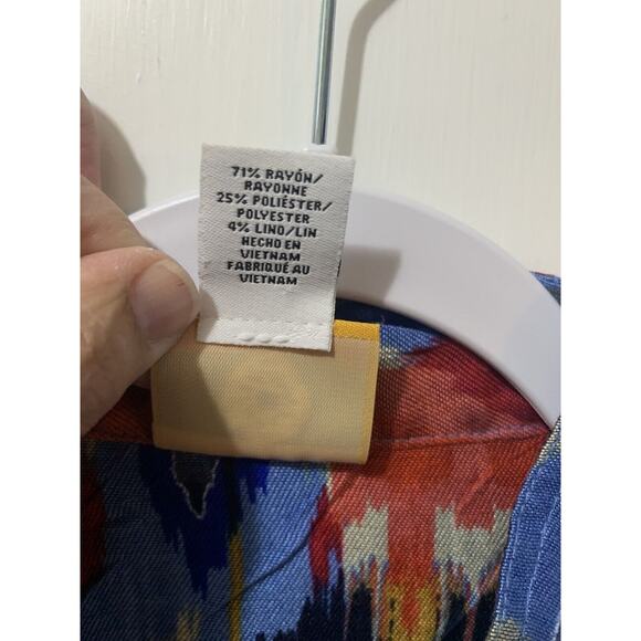 Ruby Rd Jacket 14‎ Multicolor Button Front Stretch Pockets 3/4 Sleeves Geo Print - Picture 7 of 10